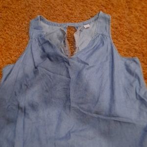 Blue silky tank